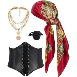 🏴‍☠️ Women’s Pirate Costume Accessories Set (4 pcs)